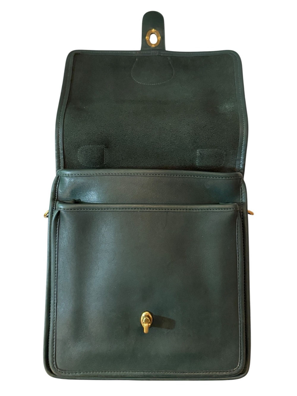 Vintage Coach Bottle Green Leather Station Bag Crossbody #5130, EXCELLENT - Picture 10 of 16